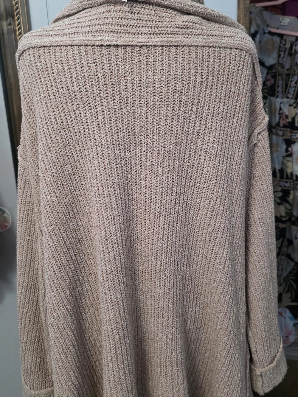 Free People Open-Front Shawl Collar Cardigan - Dusty Pink